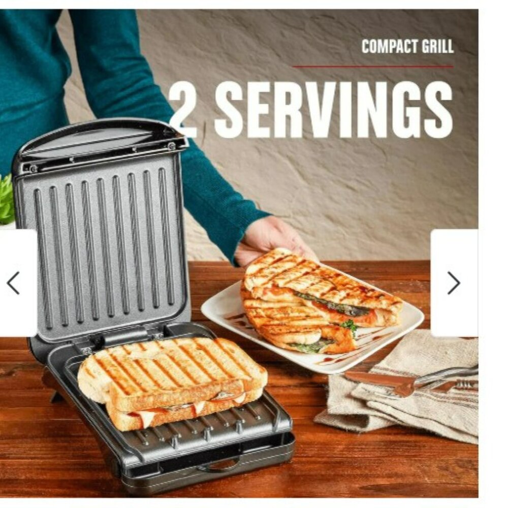 George Foreman - Plate Electric Indoor Grill & Panini Press - Black - NWT - Picture 5 of 5